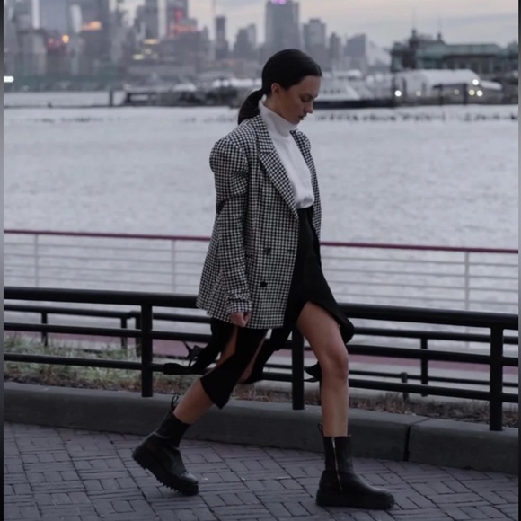 Bershka Voluminous blazer with gingham print - Picture 6 of 8